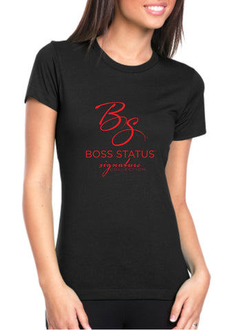 Boss Status Signature Collection Women's Short Sleeve T-Shirts in Red Graphic - BossStatusCollection.Com