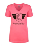Boss Status Collection Women's V-Neck T-Shirts - BossStatusCollection.Com