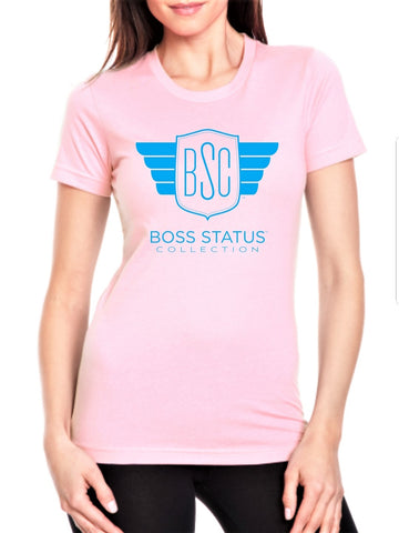 Boss Status Collection - BSC "She that Boss" Tee's in Light Blue Graphic Print - BossStatusCollection.Com