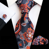 Boss Status Collection Colors 100% Silk Tie Set in various pattern styles