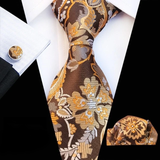 Boss Status Collection Colors 100% Silk Tie Set in various pattern styles