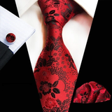 Boss Status Collection Colors 100% Silk Tie Set in various pattern styles
