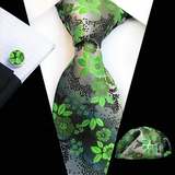 Boss Status Collection Colors 100% Silk Tie Set in various pattern styles