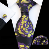 Boss Status Collection Colors 100% Silk Tie Set in various pattern styles