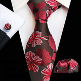 Boss Status Collection Colors 100% Silk Tie Set in various pattern styles