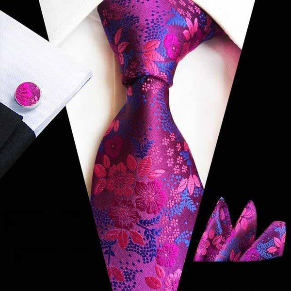 Boss Status Collection Colors 100% Silk Tie Set in various pattern styles