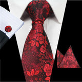 Boss Status Collection Men's Silk Jacquard Neck Ties Set (Pocket Square, Cuff Links) - BossStatusCollection.Com