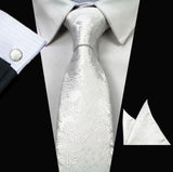 Boss Status Collection Men's Silk Jacquard Neck Ties Set (Pocket Square, Cuff Links) - BossStatusCollection.Com
