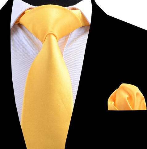 Boss Status Collection 100% Silk Tie & Pocket Square Set In Various Solid Color - BossStatusCollection.Com