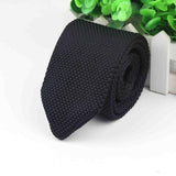 Boss Status Collection Men's Solid Colorful Knitted Neckties - Slim Classic Woven Cravat Narrow Neckties
