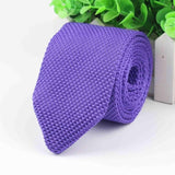 Boss Status Collection Men's Solid Colorful Knitted Neckties - Slim Classic Woven Cravat Narrow Neckties