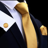 Boss Status Collection Exquisite Necktie sets including Cufflinks-Array of Solid Colors