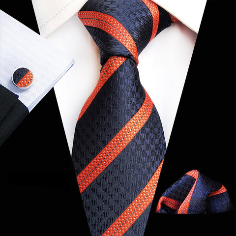 Boss Status Collection Colors 100% Silk Tie Set in various pattern styles