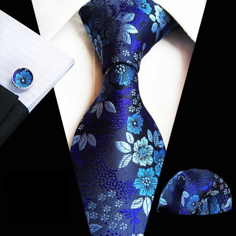 Boss Status Collection Colors 100% Silk Tie Set in various pattern styles