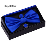 Boss Status Collection Men's Solid Double Fold Bow Ties ( Waterproof) with Pocket Square