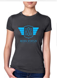 Boss Status Collection - BSC "She that Boss" Tee's in Light Blue Graphic Print - BossStatusCollection.Com