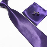 Boss Status Collection Solid Colors Tie, Cufflinks & Pocket Square Set - BossStatusCollection.Com