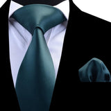 Boss Status Collection 100% Silk Tie & Pocket Square Set In Various Solid Color - BossStatusCollection.Com