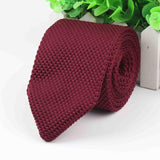 Boss Status Collection Men's Solid Colorful Knitted Neckties - Slim Classic Woven Cravat Narrow Neckties